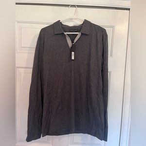 Men’s Gray Long Sleeve Polo